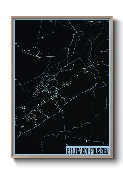 Une affiche de carte sur Bellegarde-Poussieu