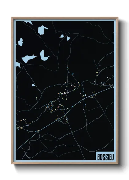 Une affiche de carte sur Bossieu