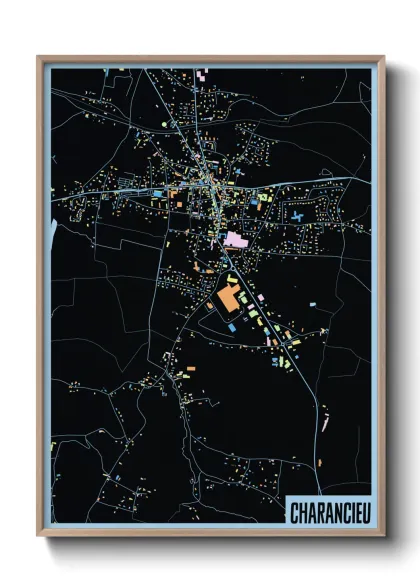 Une affiche de carte sur Charancieu