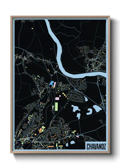 Une affiche de carte sur Chavanoz