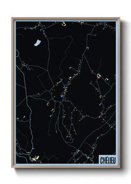 Une affiche de carte sur Chélieu