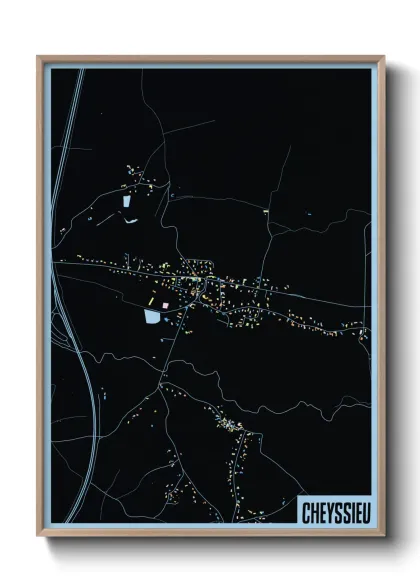 Une affiche de carte sur Cheyssieu