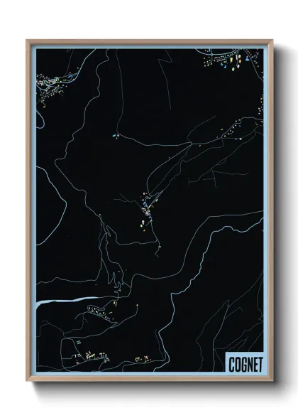 Une affiche de carte sur Cognet