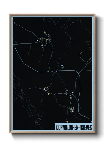 Une affiche de carte sur Cornillon-en-Trièves