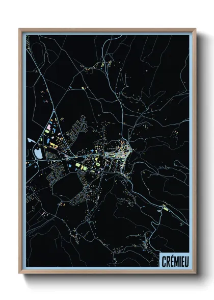 Une affiche de carte sur Crémieu