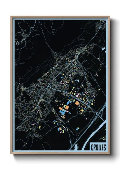 Une affiche de carte sur Crolles