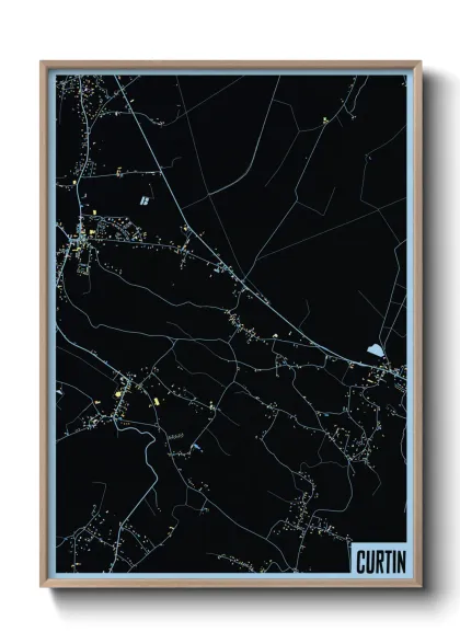 Une affiche de carte sur Curtin