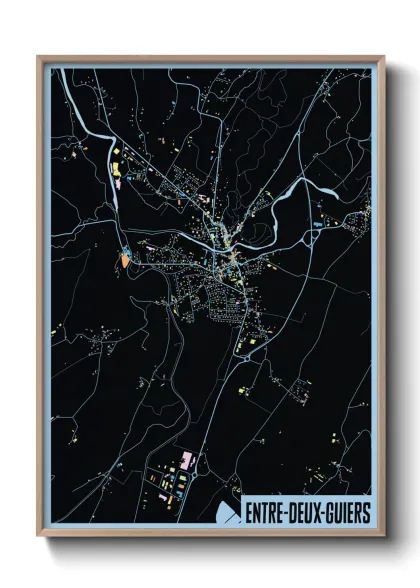 Une affiche de carte sur Entre-Deux-Guiers
