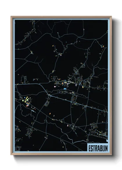 Une affiche de carte sur Estrablin