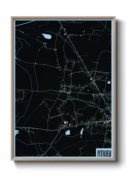 Une affiche de carte sur Fitilieu