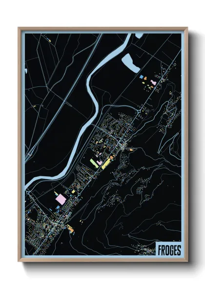 Une affiche de carte sur Froges