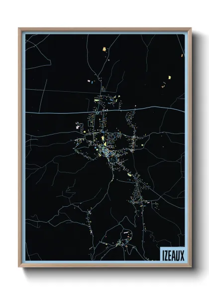 Une affiche de carte sur Izeaux