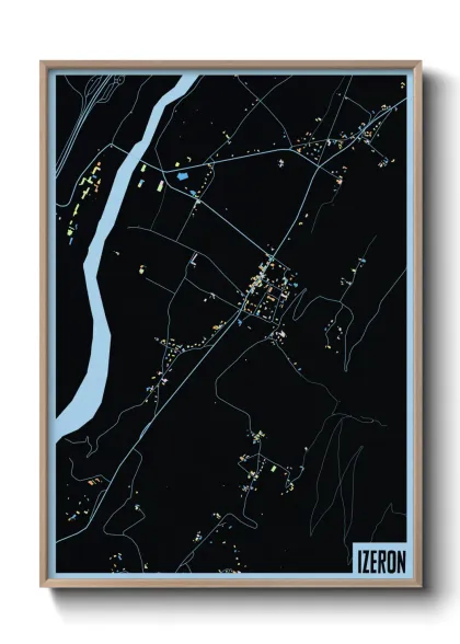 Une affiche de carte sur Izeron