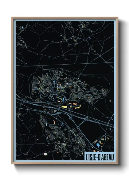 Une affiche de carte sur L'Isle-d'Abeau