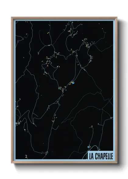 Une affiche de carte sur La Chapelle