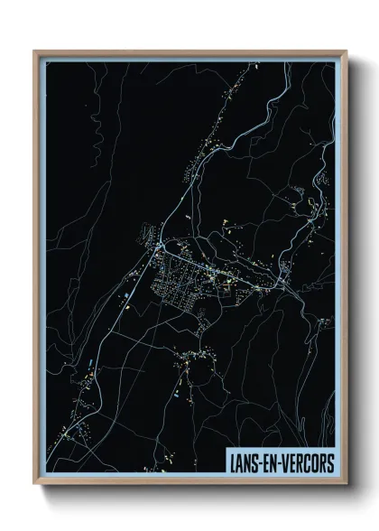 Une affiche de carte sur Lans-en-Vercors