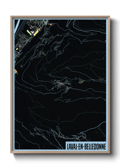 Une affiche de carte sur Laval-en-Belledonne
