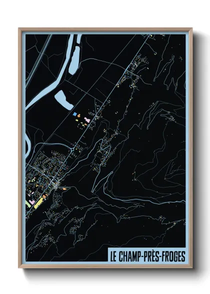 Une affiche de carte sur Le Champ-près-Froges