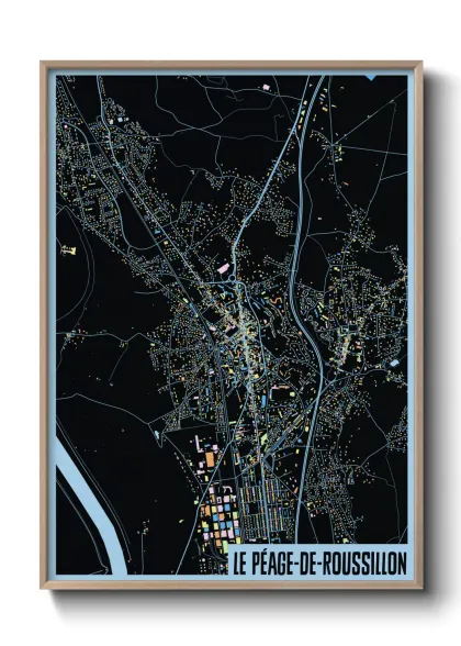 Une affiche de carte sur Le Péage-de-Roussillon
