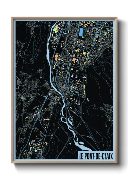 Une affiche de carte sur Le Pont-de-Claix