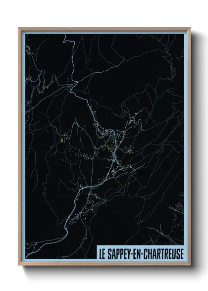 Une affiche de carte sur Le Sappey-en-Chartreuse