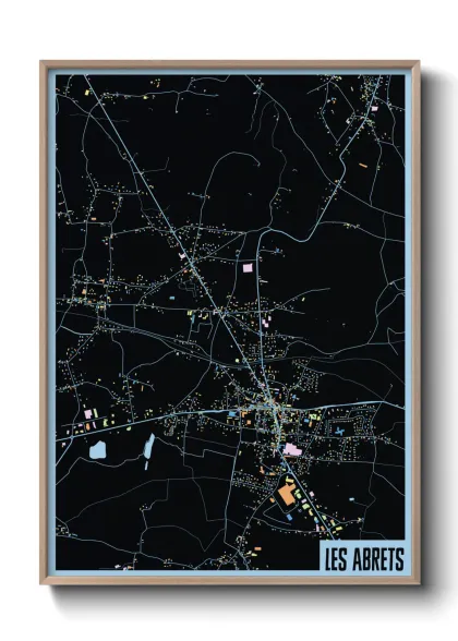 Une affiche de carte sur Les Abrets