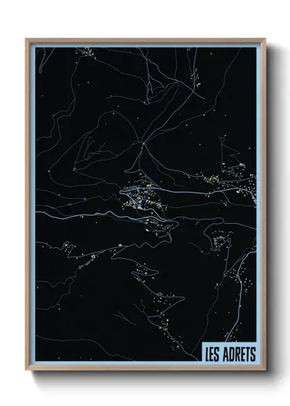 Une affiche de carte sur Les Adrets