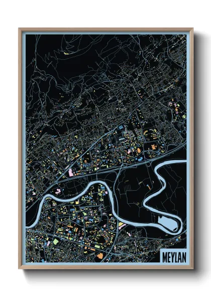 Une affiche de carte sur Meylan