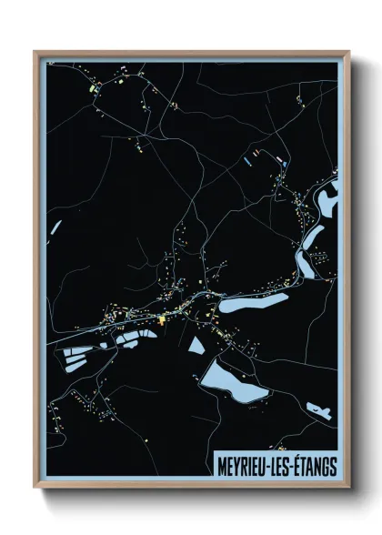 Une affiche de carte sur Meyrieu-les-Étangs