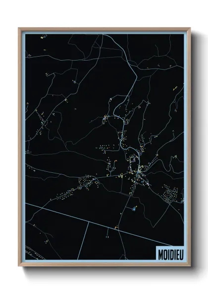 Une affiche de carte sur Moidieu