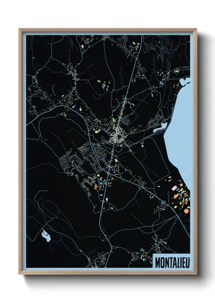 Une affiche de carte sur Montalieu