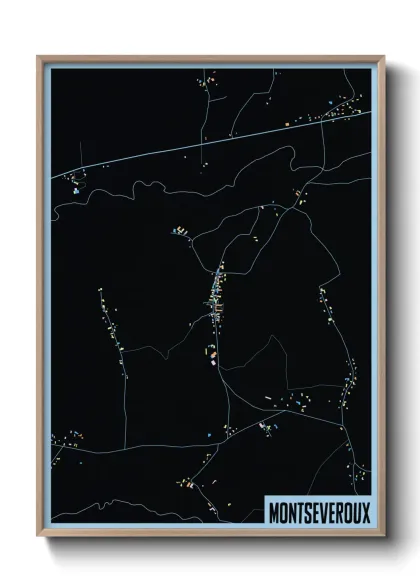 Une affiche de carte sur Montseveroux
