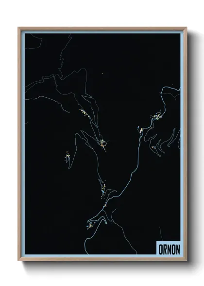 Une affiche de carte sur Ornon