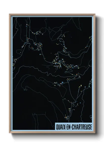 Une affiche de carte sur Quaix-en-Chartreuse