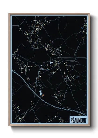 Une affiche de carte sur Réaumont