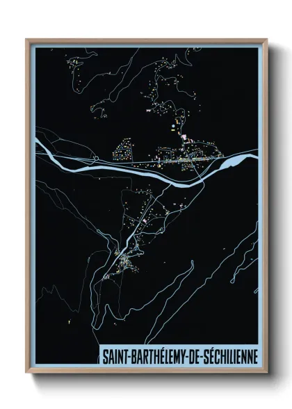 Une affiche de carte sur Saint-Barthélemy-de-Séchilienne