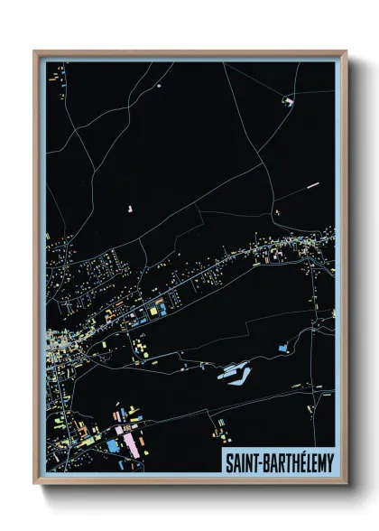 Une affiche de carte sur Saint-Barthélemy