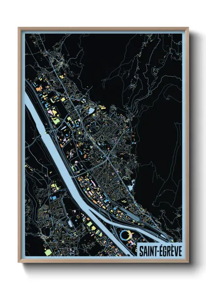 Une affiche de carte sur Saint-Égrève