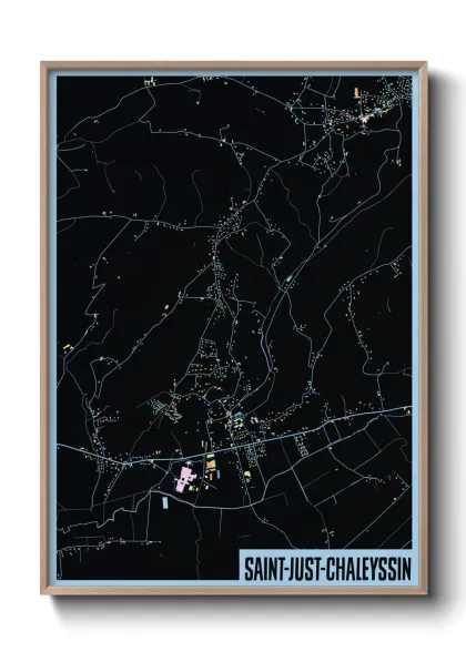 Une affiche de carte sur Saint-Just-Chaleyssin