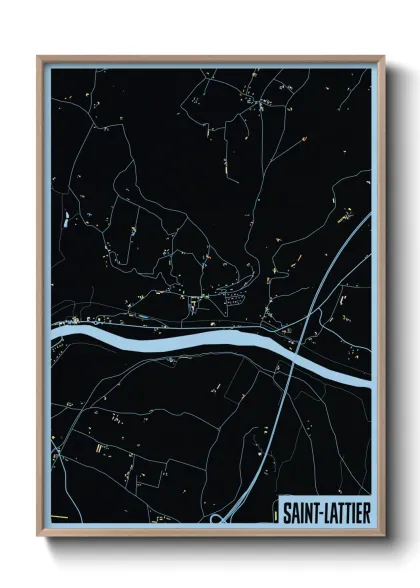 Une affiche de carte sur Saint-Lattier