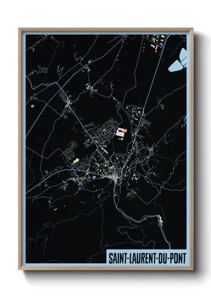 Une affiche de carte sur Saint-Laurent-du-Pont