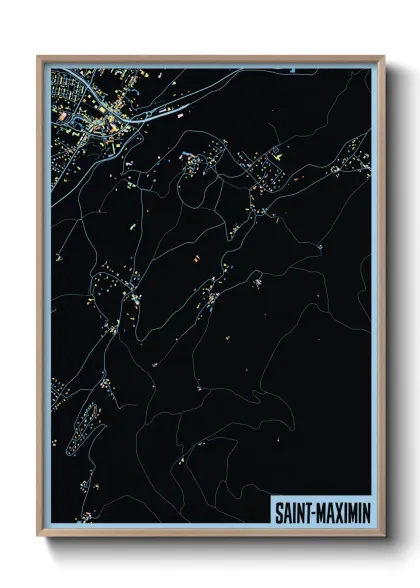 Une affiche de carte sur Saint-Maximin