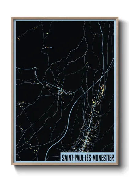 Une affiche de carte sur Saint-Paul-lès-Monestier