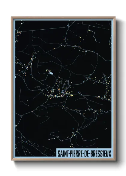 Une affiche de carte sur Saint-Pierre-de-Bressieux