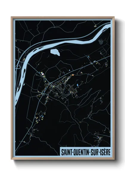 Une affiche de carte sur Saint-Quentin-sur-Isère