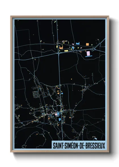 Une affiche de carte sur Saint-Siméon-de-Bressieux