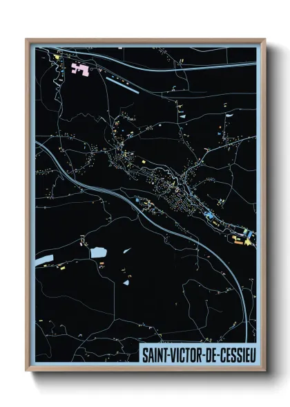 Une affiche de carte sur Saint-Victor-de-Cessieu