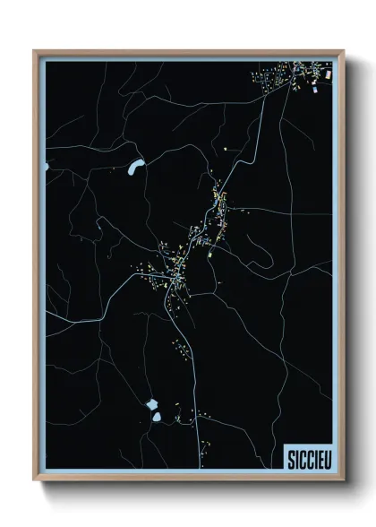 Une affiche de carte sur Siccieu