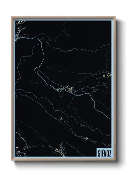 Une affiche de carte sur Siévoz