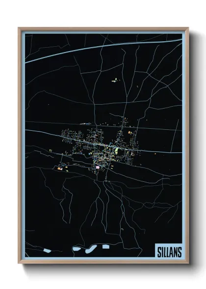 Une affiche de carte sur Sillans